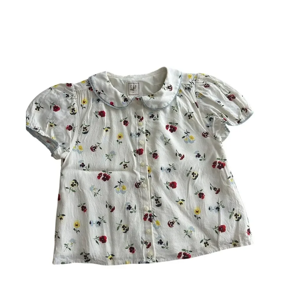 Gap x DOEN Girls Floral Button Up Shirt XL